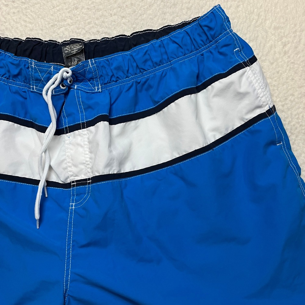 Faded Glory Men’s Blue & White Stripe Swim Trunks